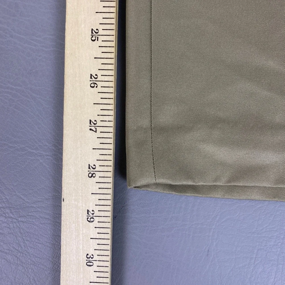 Croft & Barrow Dress Pants Mens Size 38x30 Khaki Tan‎ Flat Front 100% Polyester